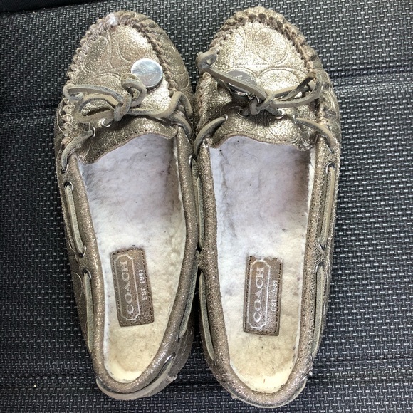 Coach Shoes - Coach metallic moccasins, 6/6.5